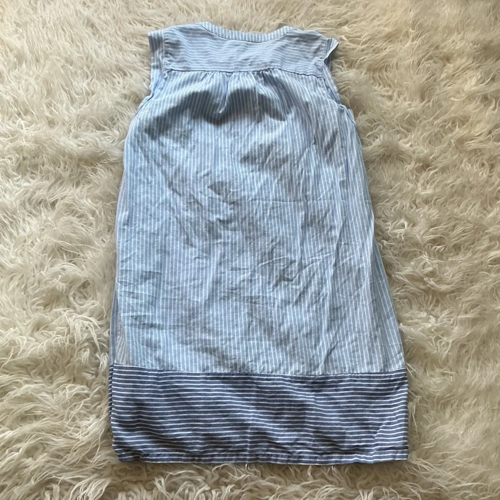 Loft Petite Striped Henley Shift Dress in Rich‎ Blue Lagoon - Picture 5 of 5